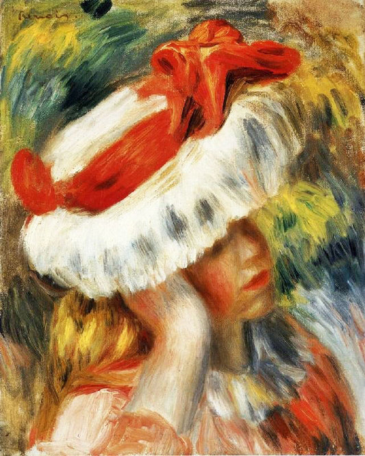 Young Girl With A Hat by Pierre Auguste Renoir