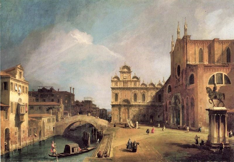 Santi Giovanni E Paolo And The Scuola Di San Marco by Canaletto