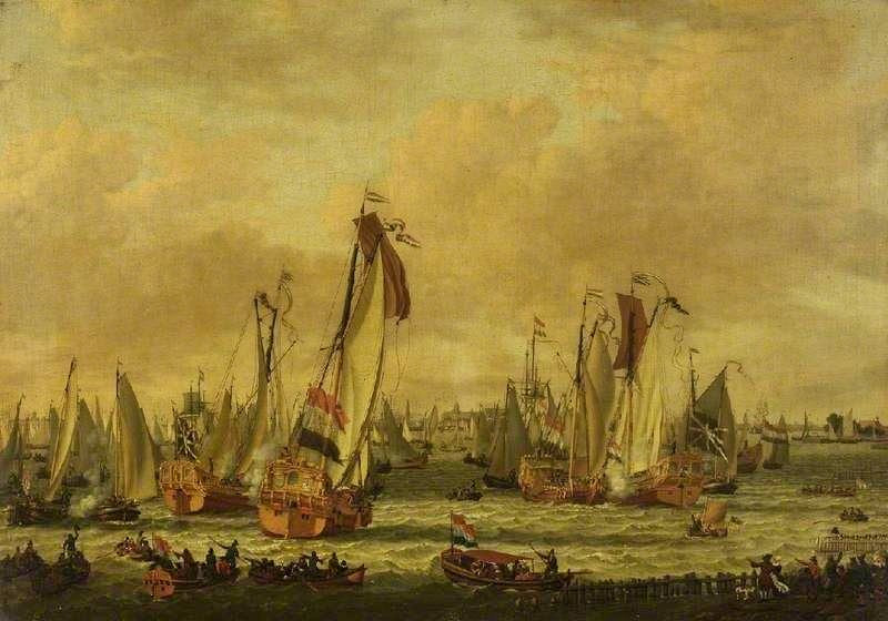 A Marine Sham Fight On The Y Before Amsterdam by Abraham Jansz. Storck