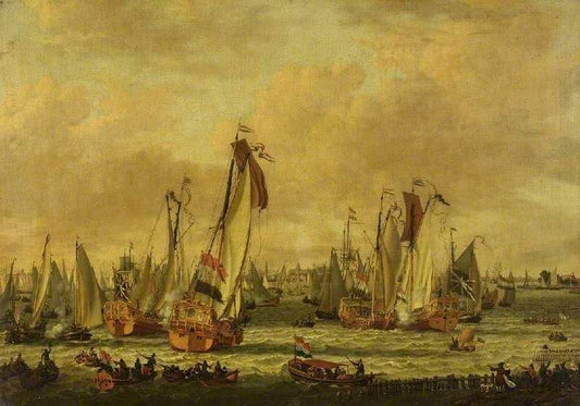 A Marine Sham Fight On The Y Before Amsterdam by Abraham Jansz. Storck