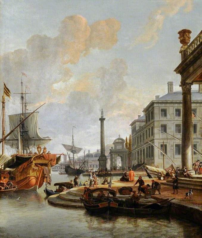 Capriccio View Of A Seaport by Abraham Jansz. Storck