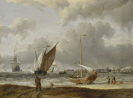 Fishing Boats In A Storm Off The Dutch Coast by Abraham Jansz. Storck