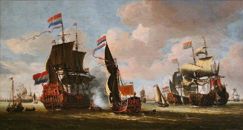 The Dutch Fleet In The Harbour Of Amsterdam by Abraham Jansz. Storck