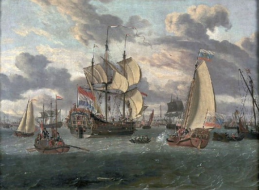 Czar Peter The Great On Board His Yacht En Route To The "Pieter En Paul" by Abraham Jansz. Storck