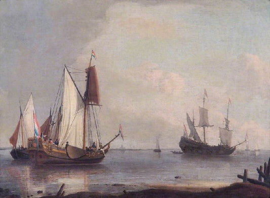 Dutch Shipping In A River by Abraham Jansz. Storck