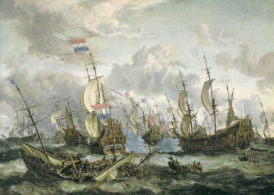 The "Royal Prince" And Other Vessels At The Four Days’ Battle 1-4 June 1666 by Abraham Jansz. Storck