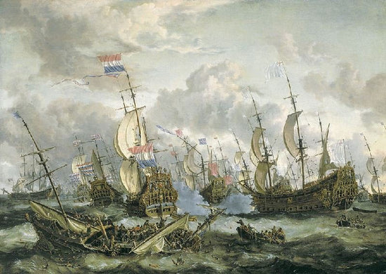 The "Royal Prince" And Other Vessels At The Four Days’ Battle 1-4 June 1666 by Abraham Jansz. Storck