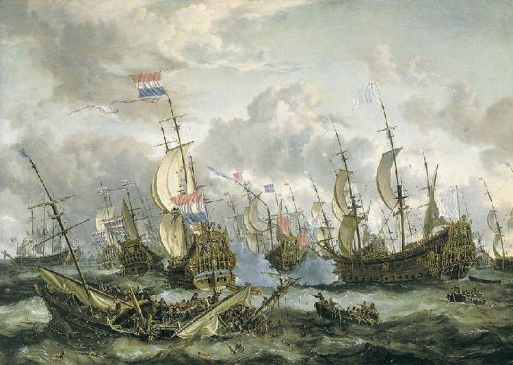 The "Royal Prince" And Other Vessels At The Four Days’ Battle 1-4 June 1666 by Abraham Jansz. Storck