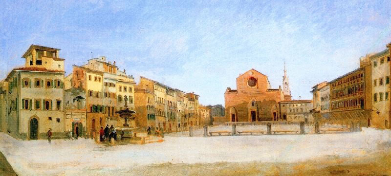 Piazza Santa Croce A Firenze by Giovanni Signorini
