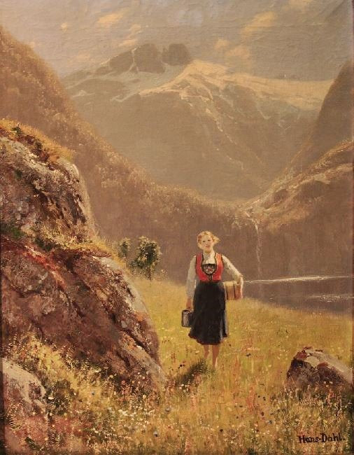 Girl In A Summer Landscape by Hans Dahl