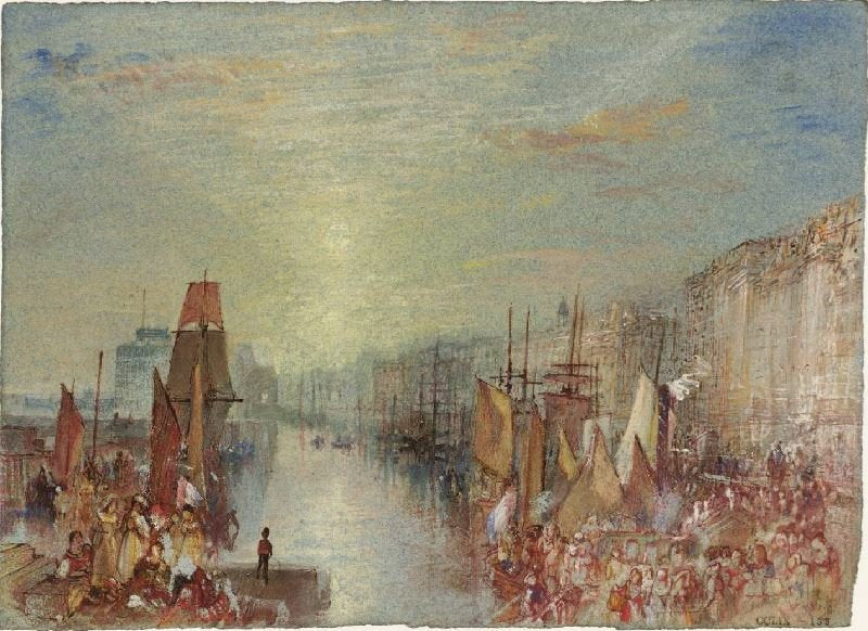 Le Havre, Sunset In The Port by Joseph Turner