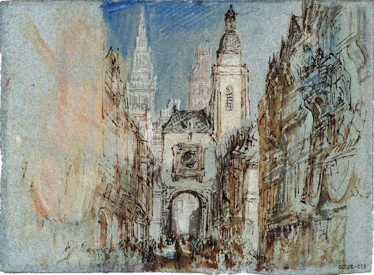 Rouen, The Gros-Horloge, With The Towers Of The Cathedral Beyond by Joseph Turner