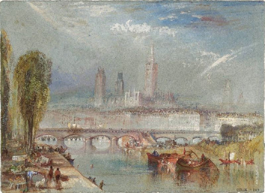 Rouen, Looking Downstream by Joseph Turner