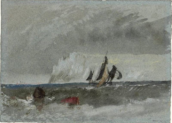 The Cap De La Héve, With A Vessel Under Sail by Joseph Turner