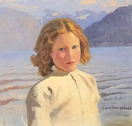 Portrait Of Caroline Olsdatter by Hans Dahl
