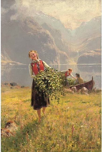Summer Day By The Fjord by Hans Dahl