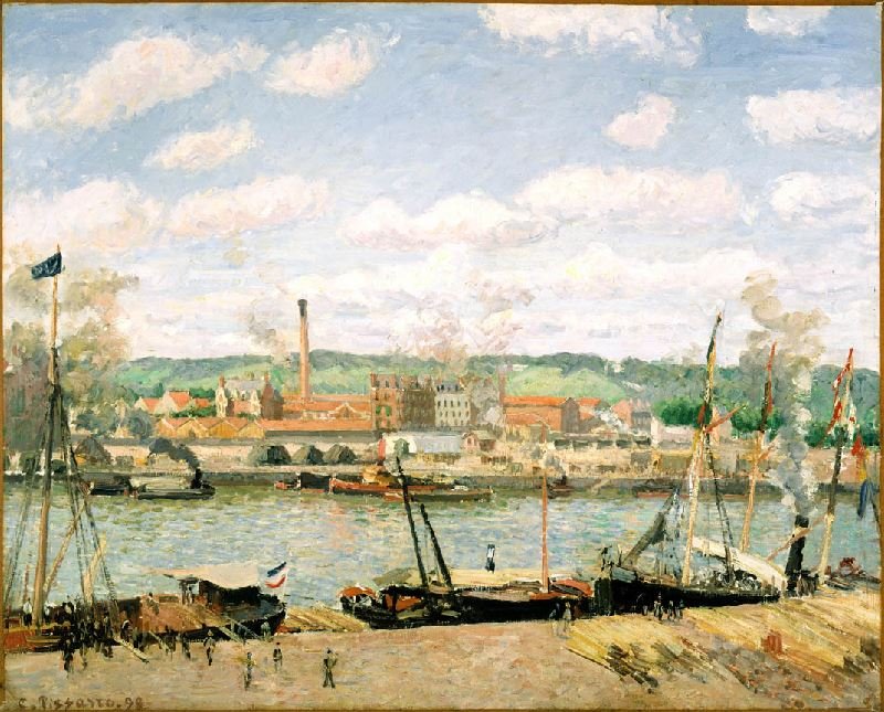 View Of The Oissel Cotton Mill, Near Rouen by Camille Pissarro