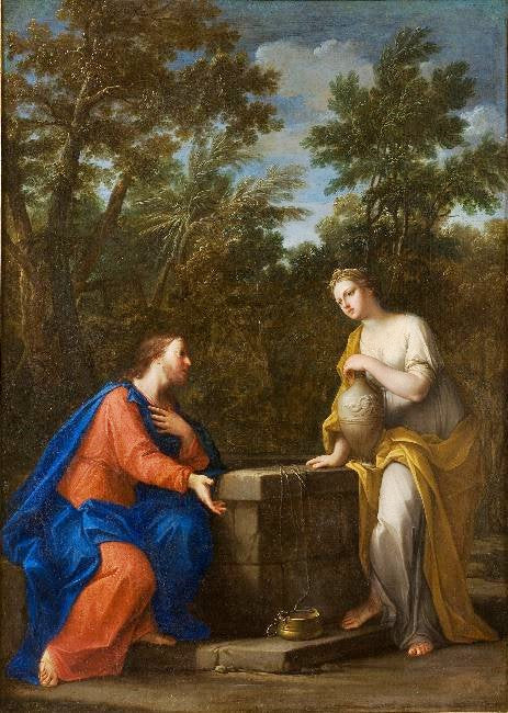Christ And The Woman Of Samaria, Detailed by Marcantonio Franceschini