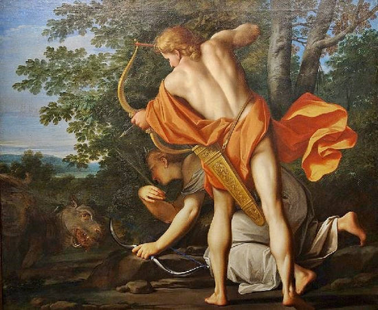 Story Of Venus And Diana - Apollo And Diana Killing A Python by Marcantonio Franceschini