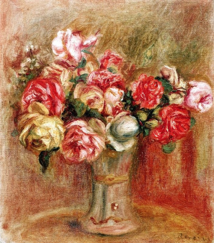Roses In A Sèvres Vase by Pierre Auguste Renoir