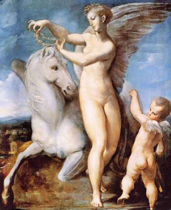 Philyra And Cronus by Parmigianino