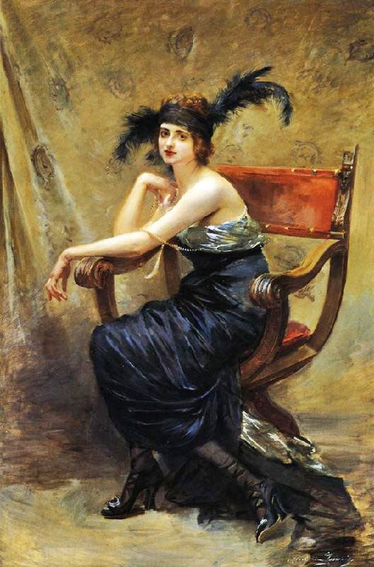 Woman Sitting In A ’Dagobert’ Armchair by Madeleine Jeanne Lemaire