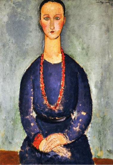Woman In A Red Necklace by Amedeo Modigliani