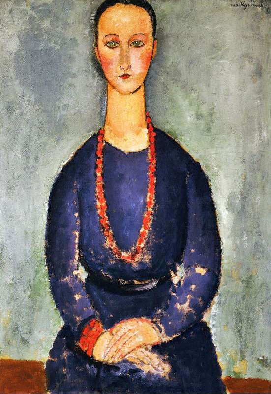 Woman In A Red Necklace by Amedeo Modigliani