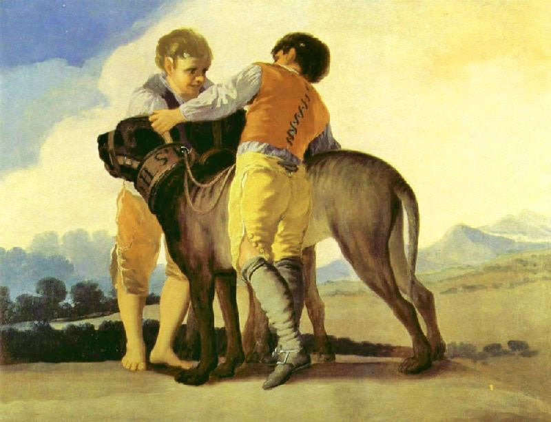 BOYS WITH A MASTIFF