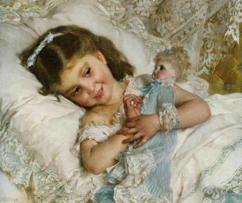 Girl With Doll by Emile Munier