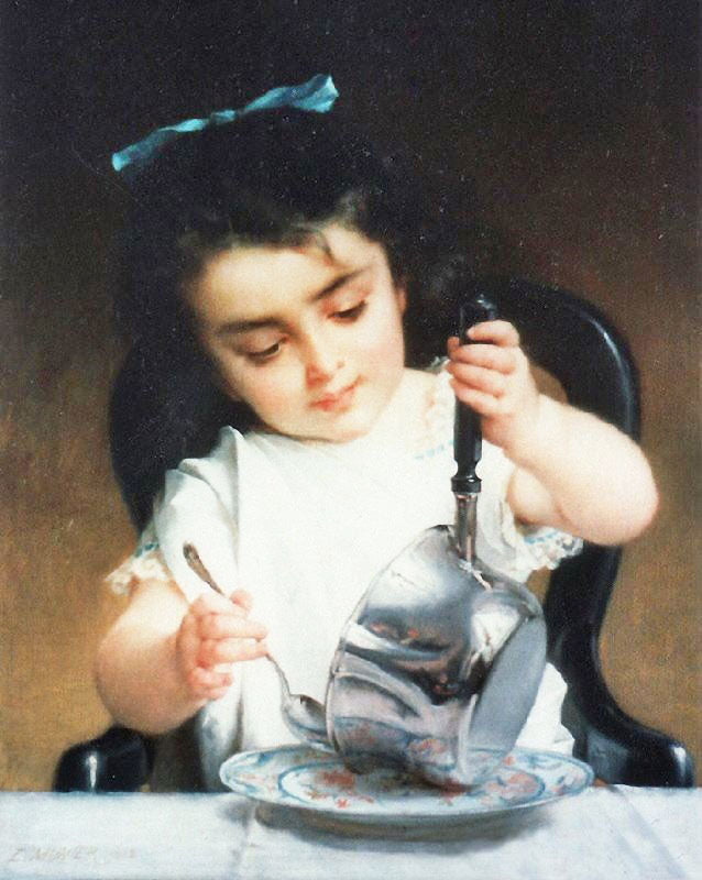 Young Girl With Pot by Emile Munier