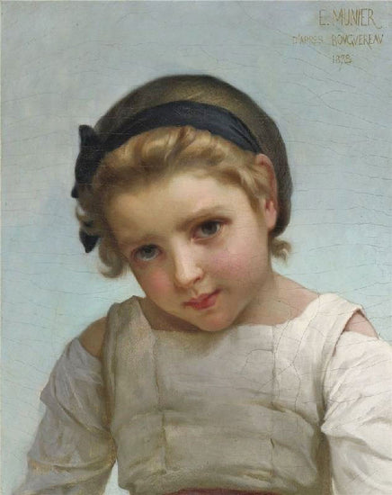 Portrait Of A Young Girl (After Bouguereau) by Emile Munier