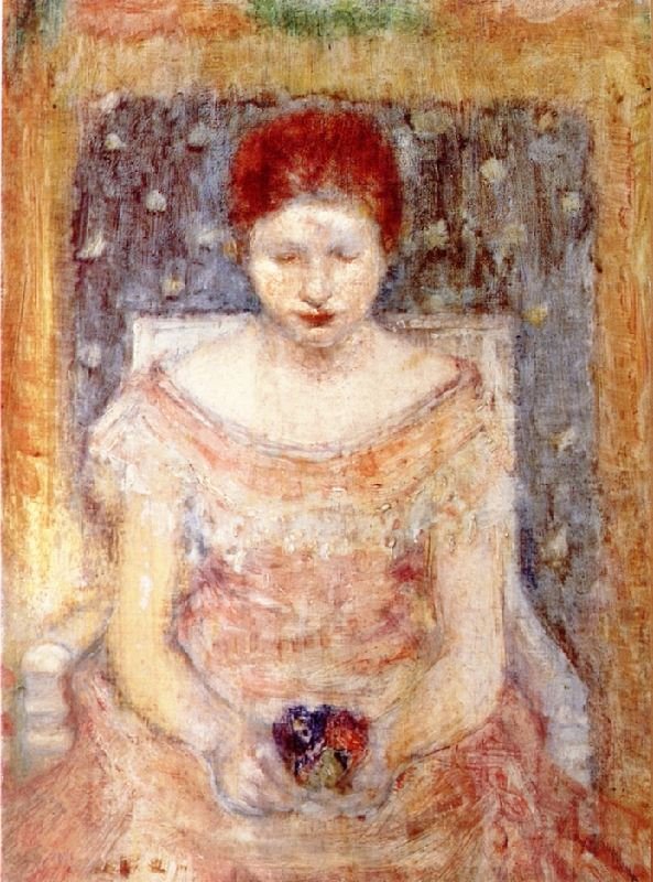 Louise With Nosegay by Frederick Carl Frieseke