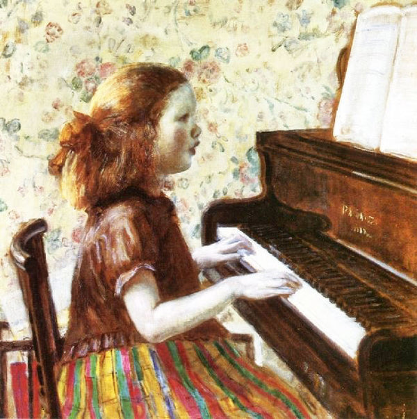 Child At Piano by Frederick Carl Frieseke