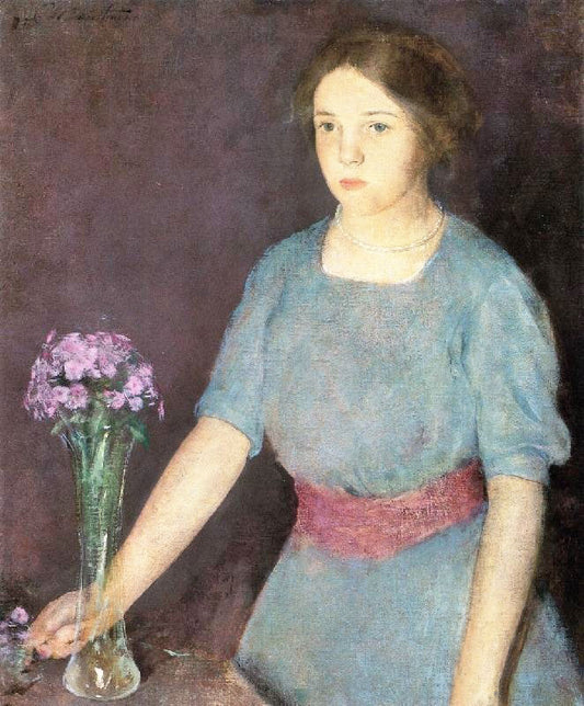 Girl With Vase by Charles W. Hawthorne