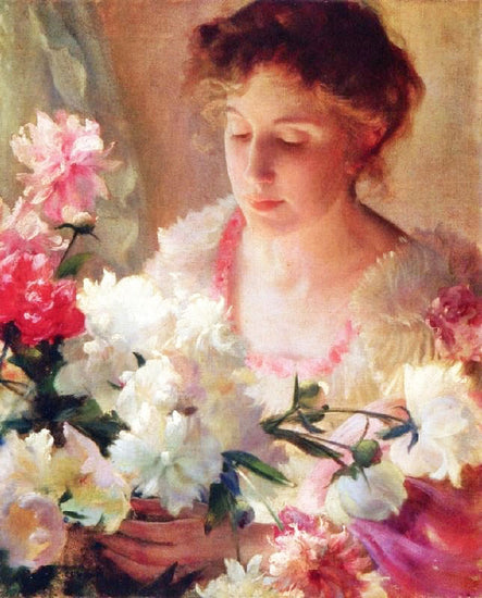 Peonies And Rose by Charles Courtney Curran