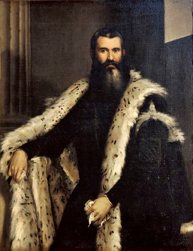 Portrait Of A Gentleman In A Fur by Paolo Veronese