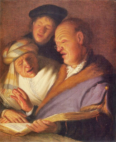 Three Singers (Hearing) by Rembrandt van Rijn