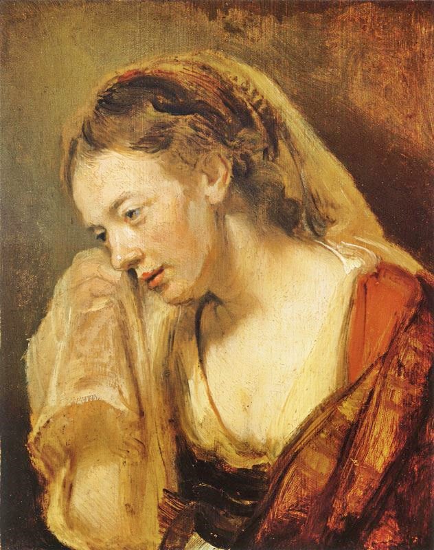 Study Of A Crying Woman by Rembrandt van Rijn
