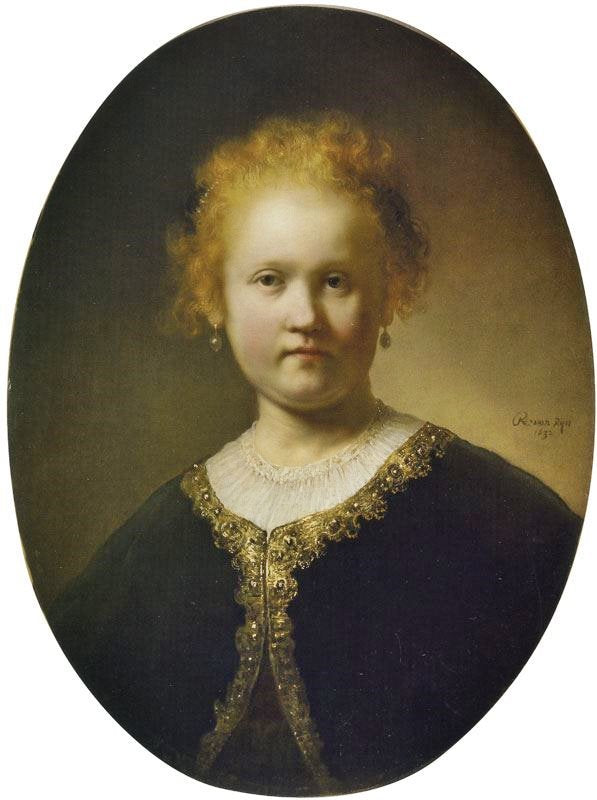 Portrait Of A Girl Wearing A Gold-Trimmed Cloak by Rembrandt van Rijn