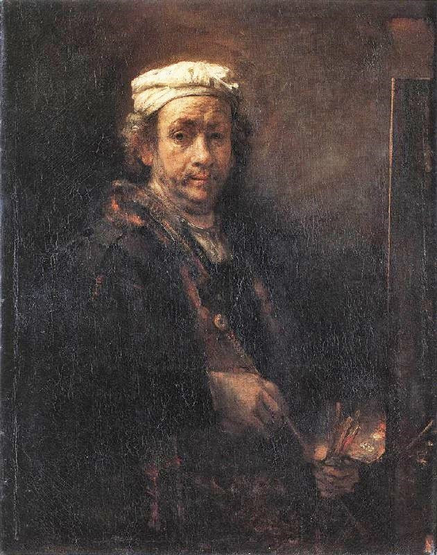 Portrait Of The Artist At His Easel by Rembrandt van Rijn
