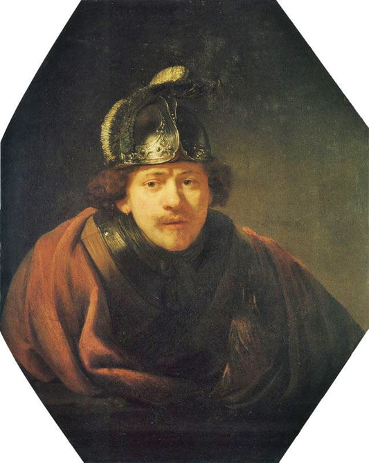Self Portrait With Helmet by Rembrandt van Rijn