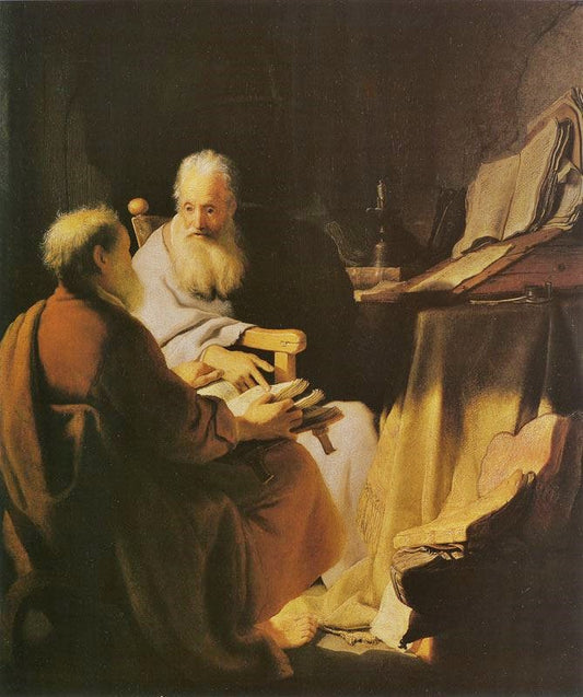 Two Old Men Disputing by Rembrandt van Rijn