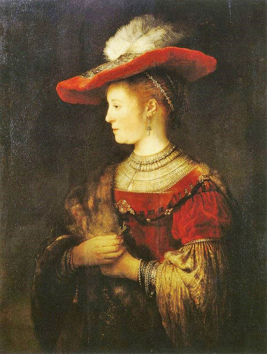 Saskia With A Bonnet by Rembrandt van Rijn