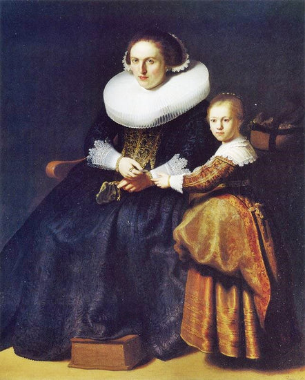 Susanna Van Collen, Wife Of Jean Pellicorne With Her Daughter Anna by Rembrandt van Rijn