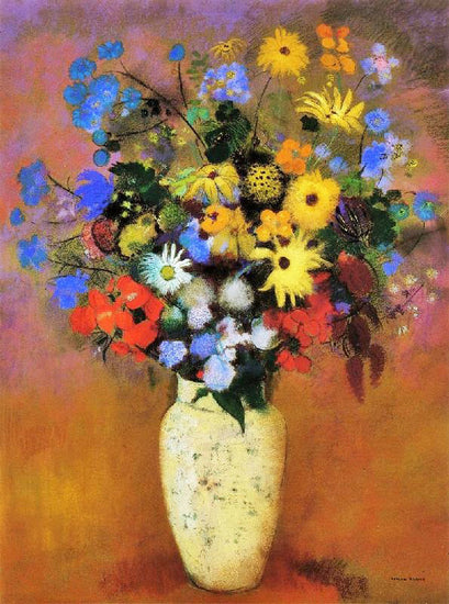 Large Bouquet In A Japanese Vase by Odilon Redon