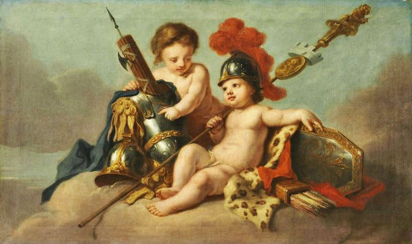 Children Floating On Clouds With Arms, Armour And Insignia by Johann Heinrich Tischbein the Elder
