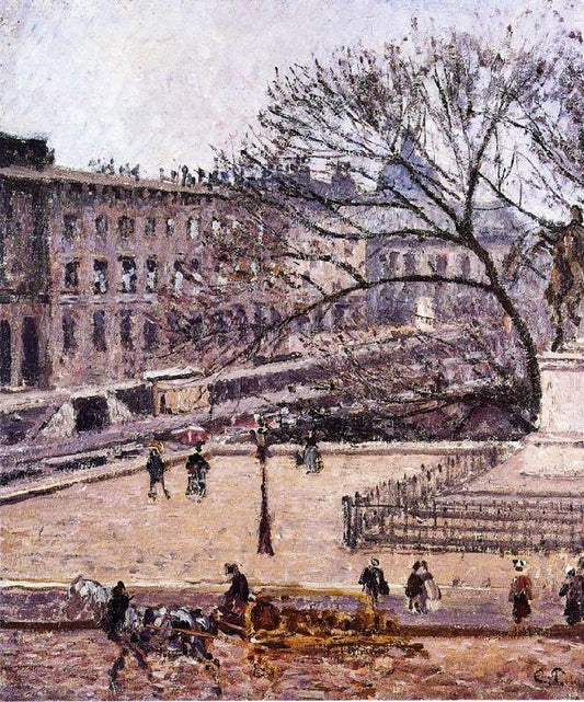 The Treasury And The Academy, Gray Weather by Camille Pissarro