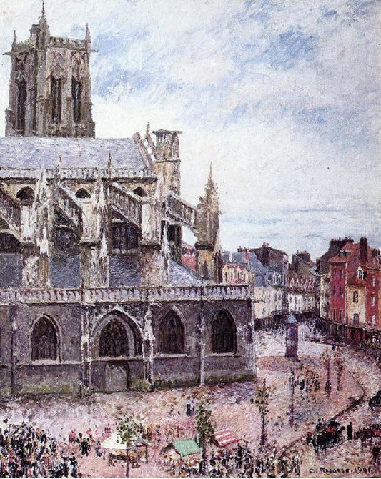 The Church Of Saint-Jacues, Dieppe, Rainy Weather by Camille Pissarro