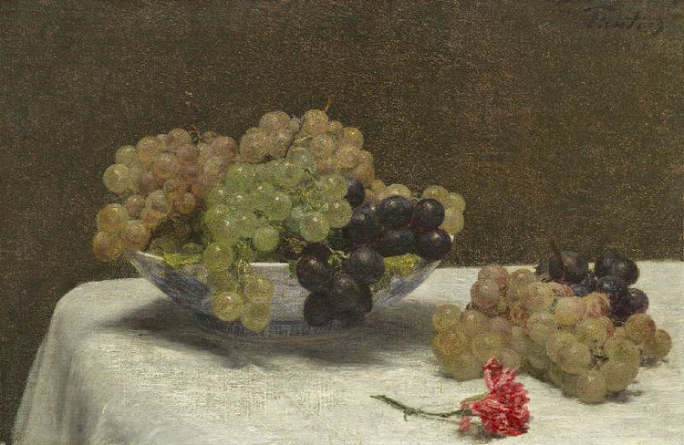 Still Life With Grapes And A Carnation by Henri Fantin-Latour